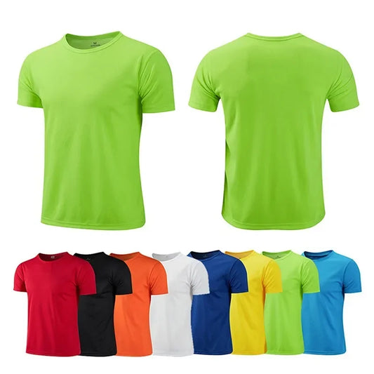 Quick-drying Round Neck Sport T-shirt Gym Fitness Shirt Trainer Running T-shirt Men Breathable Sportswear