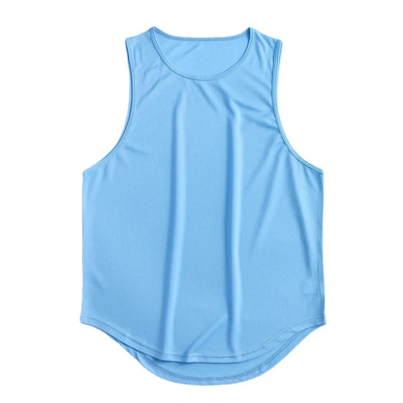 Summer Gym Tank Top Men Mesh Clothing Quick Dry Bodybuilding Sleeveless T Shirt Fitness Singlets Basketball Sports Muscle Vest