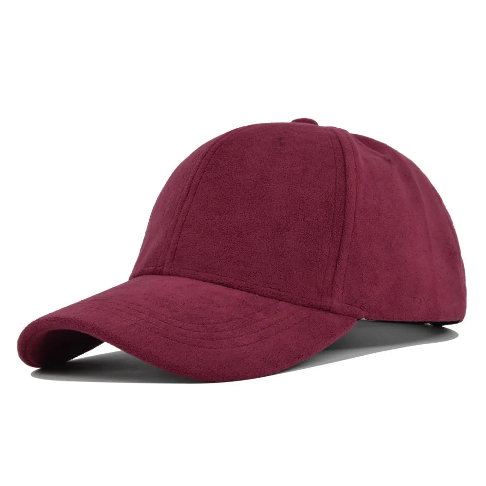 Casquettes de baseball en daim à la mode pour hommes et femmes, automne hiver, solide, rétro, snapback, hip-hop, unisexe, rue, réglable, pare-soleil