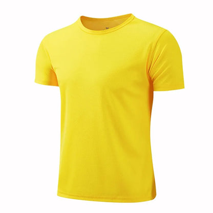 Quick-drying Round Neck Sport T-shirt Gym Fitness Shirt Trainer Running T-shirt Men Breathable Sportswear