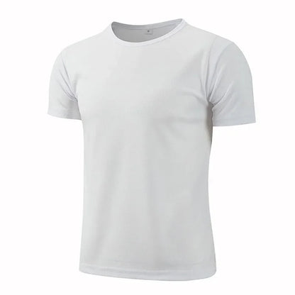 Quick-drying Round Neck Sport T-shirt Gym Fitness Shirt Trainer Running T-shirt Men Breathable Sportswear