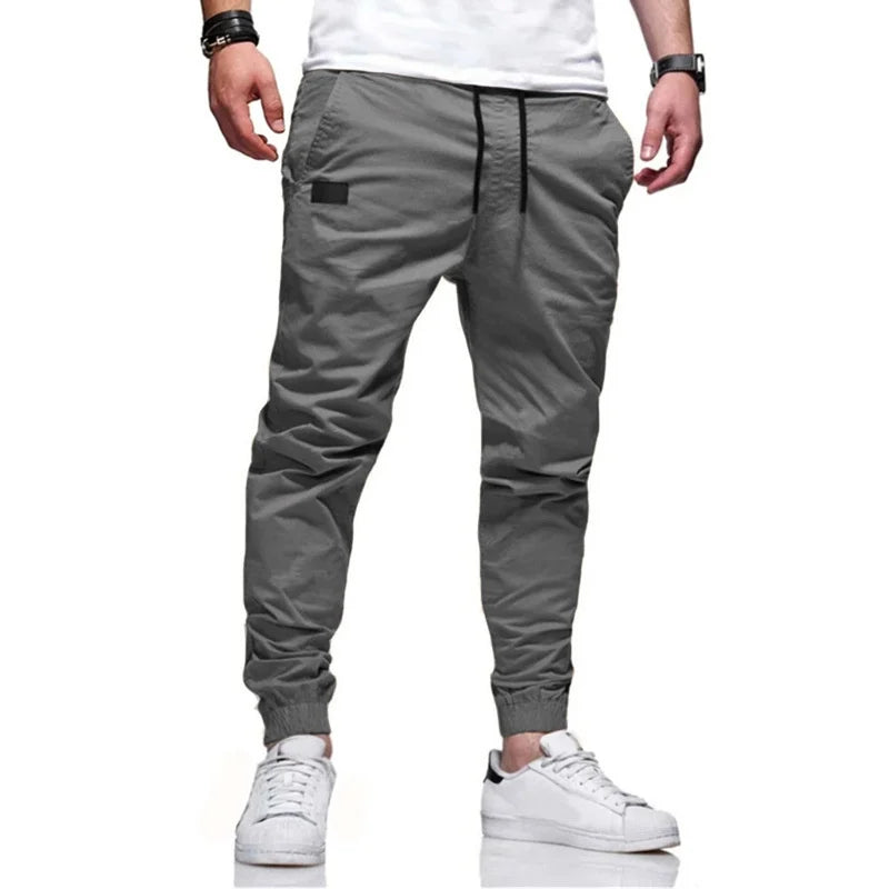 2025 New Cargo Pants Men's Loose Straight sports Clothing Solid color sweatpants Versatile Joggers Woven Casual Male Trousers