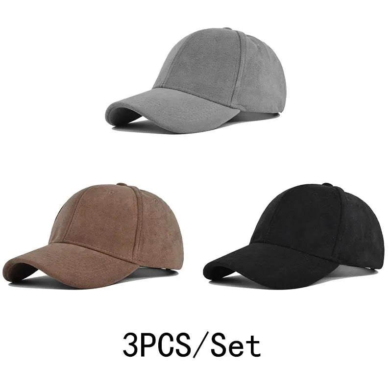 Head Suede Baseball Caps For Men Women Autumn Winter Solid Retro Snapback Hip Hop Hat Unisex Street Adjustable Sun Visor Caps