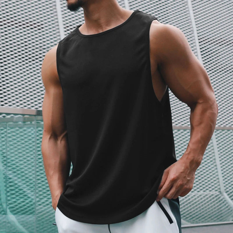 Débardeur de sport d'été pour hommes, vêtements en maille, séchage rapide, musculation, t-shirt sans manches, débardeurs de fitness, basket-ball, gilet musculaire