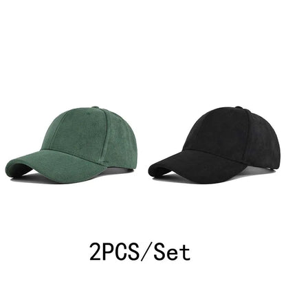 Head Suede Baseball Caps For Men Women Autumn Winter Solid Retro Snapback Hip Hop Hat Unisex Street Adjustable Sun Visor Caps