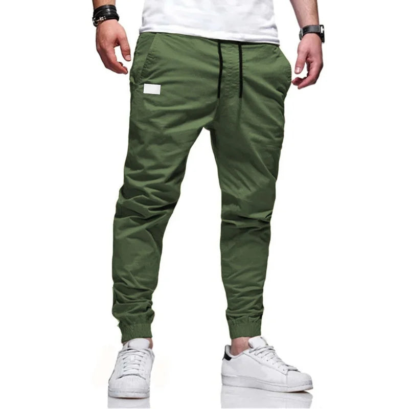 2025 New Cargo Pants Men's Loose Straight sports Clothing Solid color sweatpants Versatile Joggers Woven Casual Male Trousers