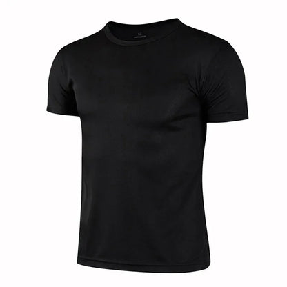 Quick-drying Round Neck Sport T-shirt Gym Fitness Shirt Trainer Running T-shirt Men Breathable Sportswear