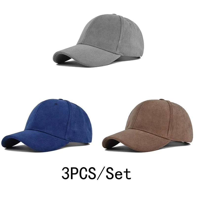 Head Suede Baseball Caps For Men Women Autumn Winter Solid Retro Snapback Hip Hop Hat Unisex Street Adjustable Sun Visor Caps