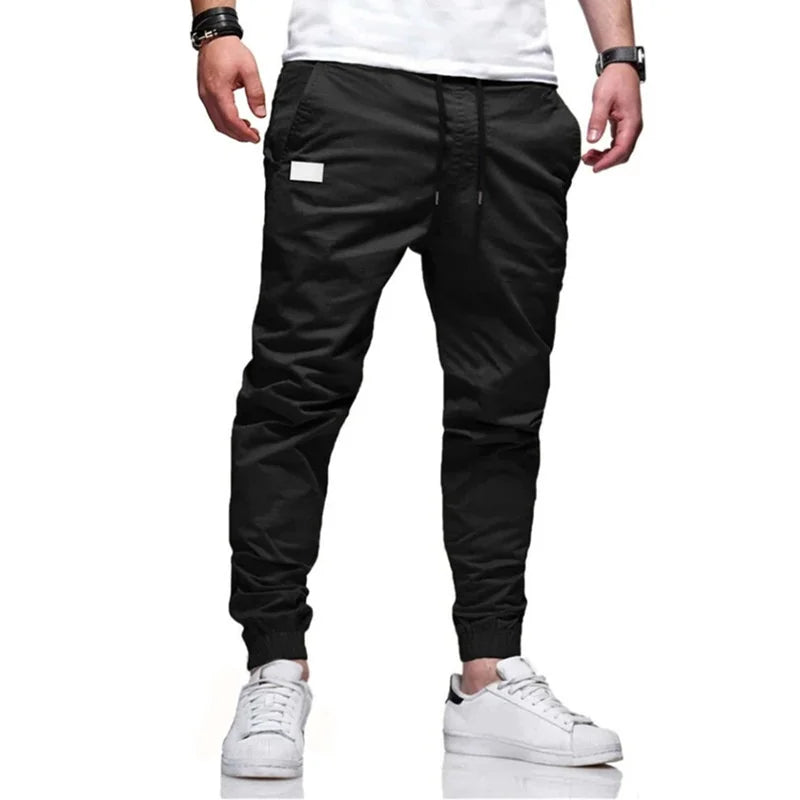 2025 New Cargo Pants Men's Loose Straight sports Clothing Solid color sweatpants Versatile Joggers Woven Casual Male Trousers