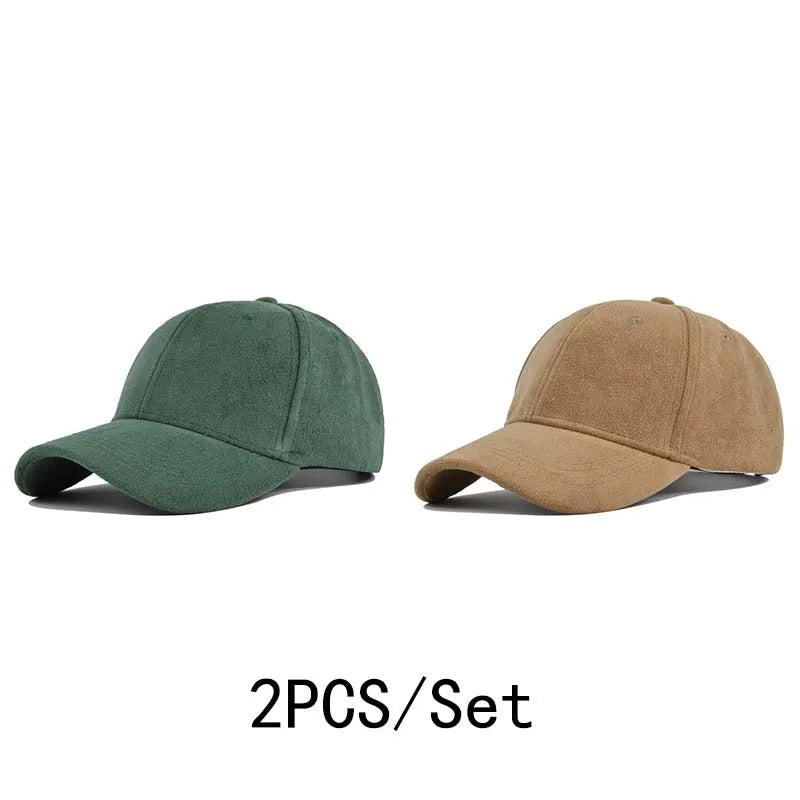 Head Suede Baseball Caps For Men Women Autumn Winter Solid Retro Snapback Hip Hop Hat Unisex Street Adjustable Sun Visor Caps