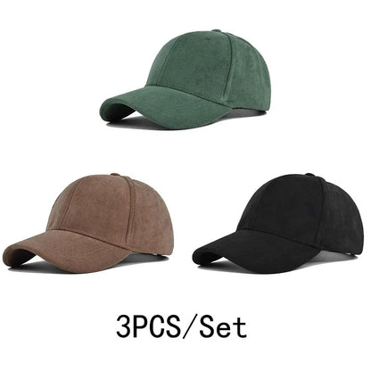 Head Suede Baseball Caps For Men Women Autumn Winter Solid Retro Snapback Hip Hop Hat Unisex Street Adjustable Sun Visor Caps