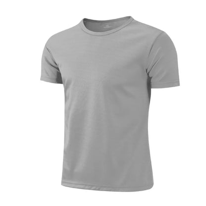 Quick-drying Round Neck Sport T-shirt Gym Fitness Shirt Trainer Running T-shirt Men Breathable Sportswear