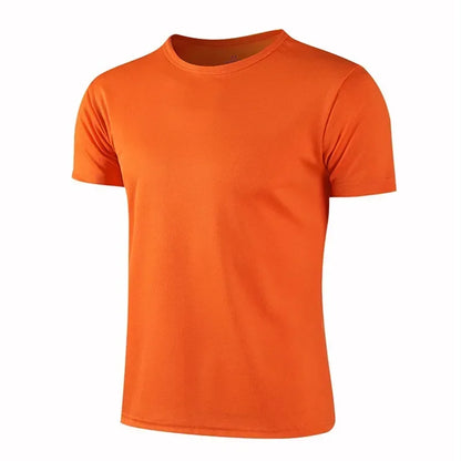 Quick-drying Round Neck Sport T-shirt Gym Fitness Shirt Trainer Running T-shirt Men Breathable Sportswear