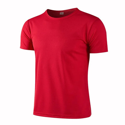 Quick-drying Round Neck Sport T-shirt Gym Fitness Shirt Trainer Running T-shirt Men Breathable Sportswear