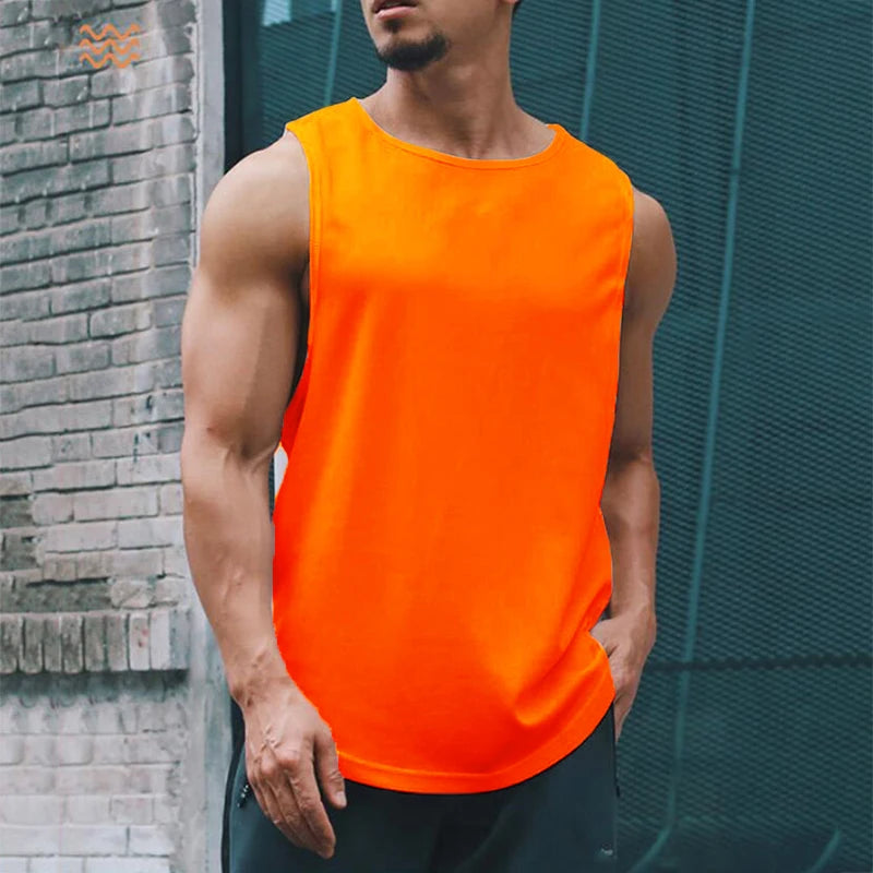 Summer Gym Tank Top Men Mesh Clothing Quick Dry Bodybuilding Sleeveless T Shirt Fitness Singlets Basketball Sports Muscle Vest