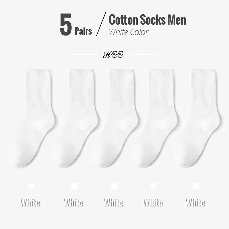 5/10 Pairs 95% Combed Cotton Socks Men Business Dress Long Socks Soft Breathable Spring Summer Colorful Sock For Man 5Pairs/Lot