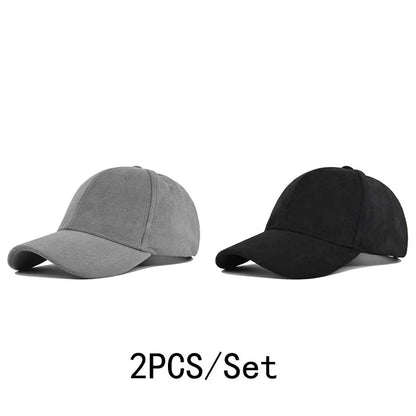 Head Suede Baseball Caps For Men Women Autumn Winter Solid Retro Snapback Hip Hop Hat Unisex Street Adjustable Sun Visor Caps