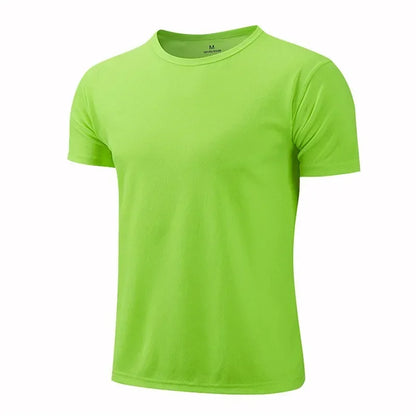 Quick-drying Round Neck Sport T-shirt Gym Fitness Shirt Trainer Running T-shirt Men Breathable Sportswear