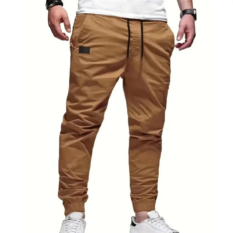 2025 New Cargo Pants Men's Loose Straight sports Clothing Solid color sweatpants Versatile Joggers Woven Casual Male Trousers