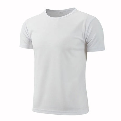 Quick-drying Round Neck Sport T-shirt Gym Fitness Shirt Trainer Running T-shirt Men Breathable Sportswear