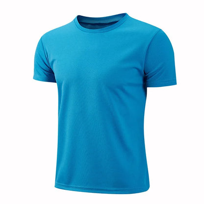 Quick-drying Round Neck Sport T-shirt Gym Fitness Shirt Trainer Running T-shirt Men Breathable Sportswear