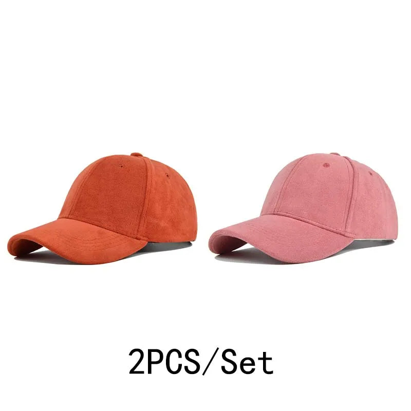 Head Suede Baseball Caps For Men Women Autumn Winter Solid Retro Snapback Hip Hop Hat Unisex Street Adjustable Sun Visor Caps