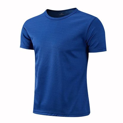 Quick-drying Round Neck Sport T-shirt Gym Fitness Shirt Trainer Running T-shirt Men Breathable Sportswear