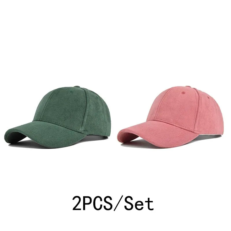 Head Suede Baseball Caps For Men Women Autumn Winter Solid Retro Snapback Hip Hop Hat Unisex Street Adjustable Sun Visor Caps