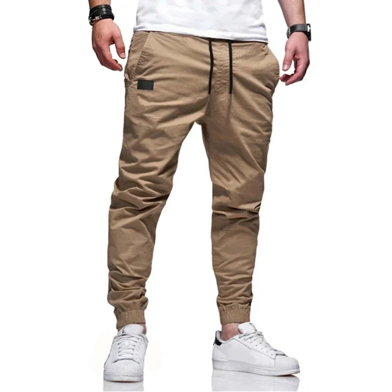 2025 New Cargo Pants Men's Loose Straight sports Clothing Solid color sweatpants Versatile Joggers Woven Casual Male Trousers