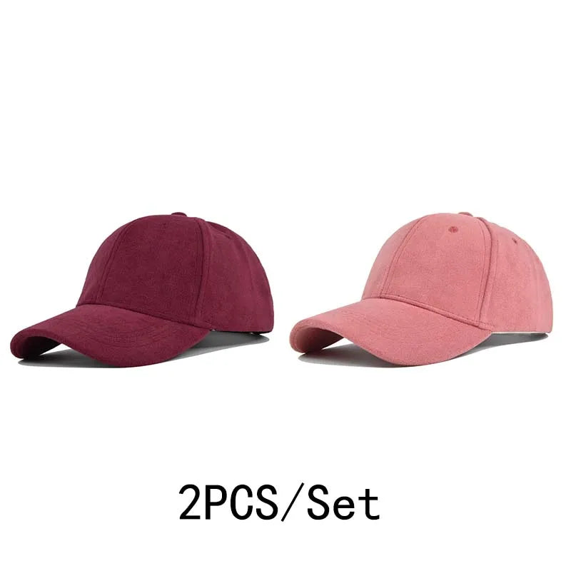 Head Suede Baseball Caps For Men Women Autumn Winter Solid Retro Snapback Hip Hop Hat Unisex Street Adjustable Sun Visor Caps