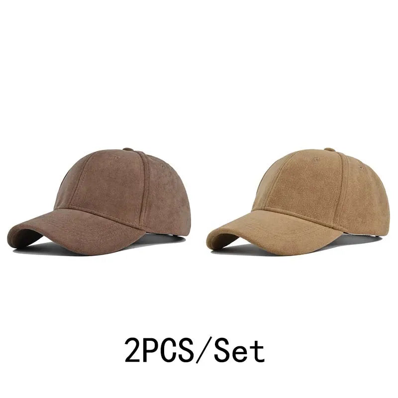 Head Suede Baseball Caps For Men Women Autumn Winter Solid Retro Snapback Hip Hop Hat Unisex Street Adjustable Sun Visor Caps